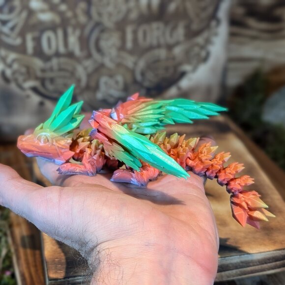 Baby Wing Crystal Dragon Flexible Articulated Fidget Toy 3D Printed - Picture 3 of 10